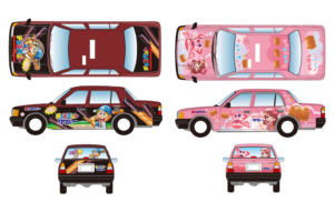 チョコバット・かにぱんラッピングタクシー